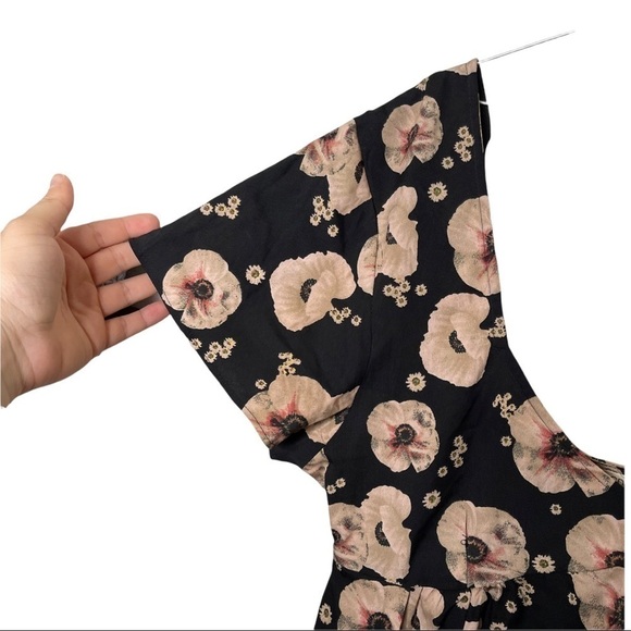 ASOS Sacred Hawk Black Floral Mini Dress Size Large - Picture 8 of 8